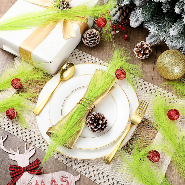 8 st julgransprydnader 43 cm Röd Grön Lockiga Stjälkar Limegrön Lockig Julgransprydnad Elf Ornament Stjälkar för Julgransprydnad 8PCS