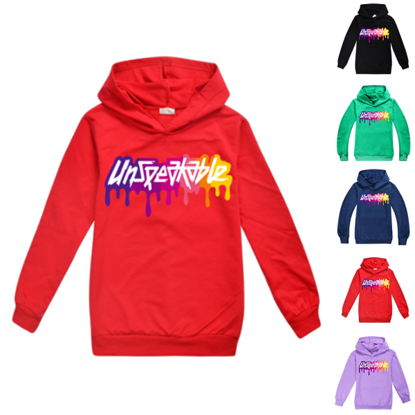 UNSPEAKABLE Tryckt Hoodie Barn Långärmad Sweatshirt Topp red 160cm