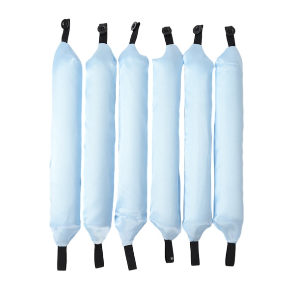 6x hårrullare Heatless Curling Rod Mjuka pannband No Heat Set blue