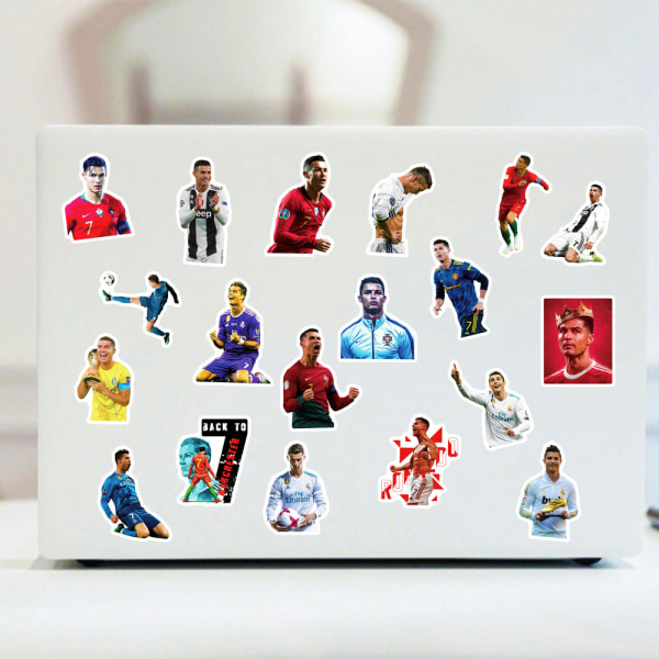 50 st Cristiano Ronaldo Fotbollsstjärna PVC-klistermärken för Bil Bumper Laptop Skateboard Telefon 50PCS