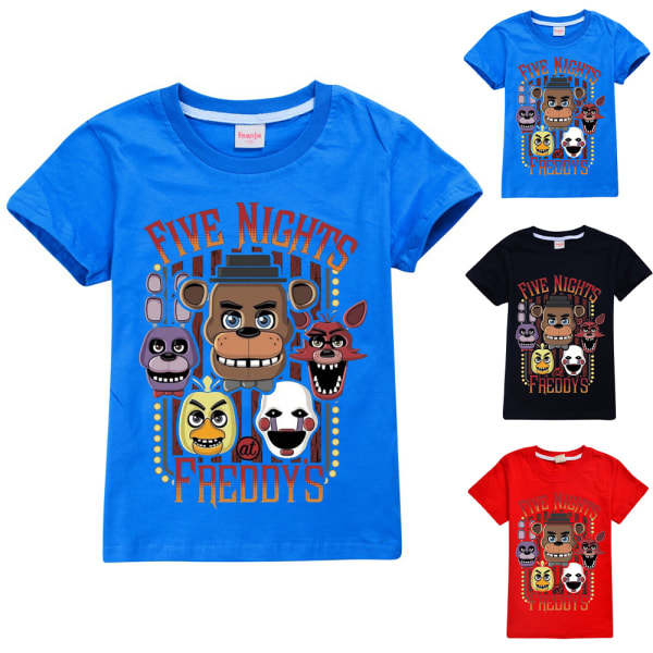 Fem nätter på Freddys FNAF T-shirt T-tröja för barn Cartoon Casual kortärmade T-shirts Blue 11-12 Years