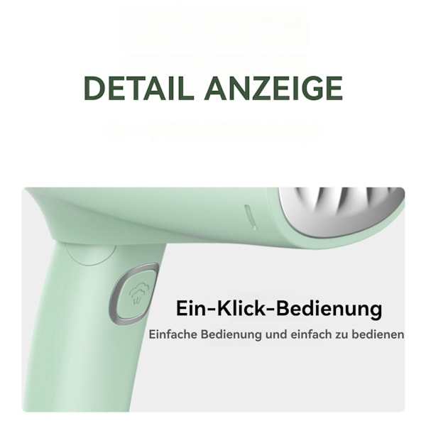 [3-dages forsendelse] Steamer - Foldbar 100 ml synlig vandtank - Hurtig opvarmning - 30 sekunders opvarmningstid - 1000 W - Bærbar steamer - til hjemmet, kontoret, rejser