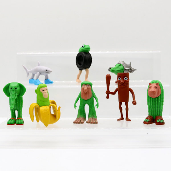 8 st Tung Tung Tung Sahur Action Figur Docka Dekor Leksak Barn Present