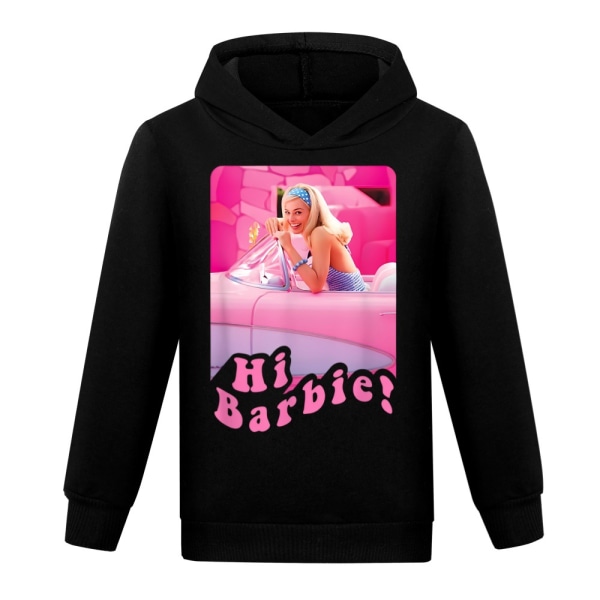 Pojke Flicka 3d Hoodie Mode Höst Vinter Barbie Sweatshirt black 160cm