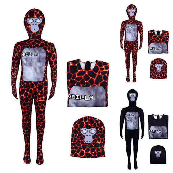 Gorilla Tag Halloween Cosplay Halloween -asu Lasten Tag Game Lava Cosplay Body Stage Performance -vaatteet Red 130cm
