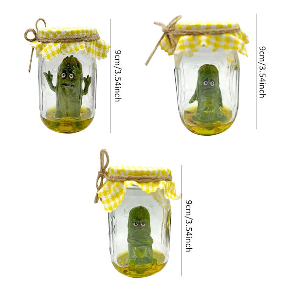 Grumpy Pickle i en burk Skulptur Skrikande Miniatyr Känslomässigt stöd Gåvor C