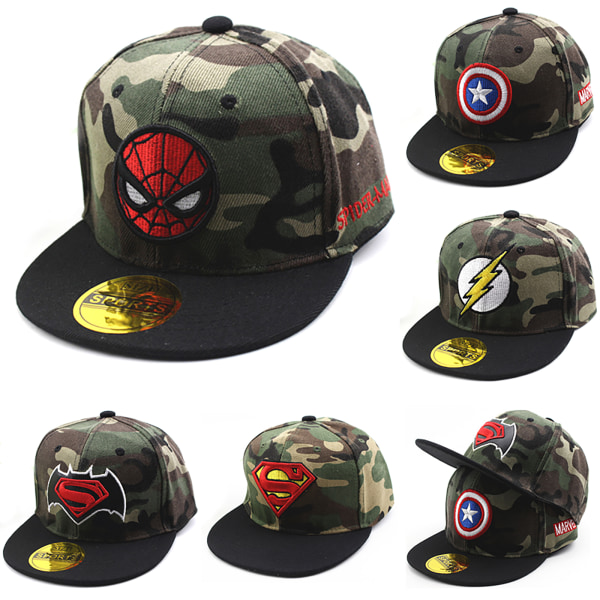 Barn Superhjälte Baseballkeps Camouflage Solhatt Batman