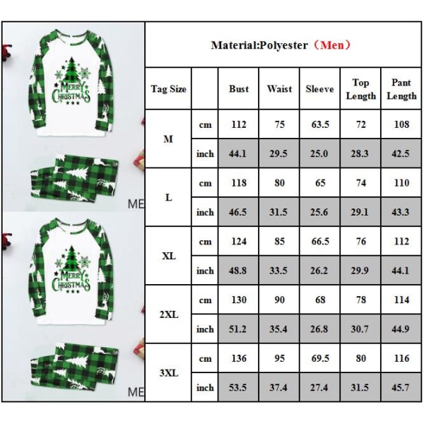 Julklappspyjamas matchande set för familjen Julgran pyjamas set Mom S