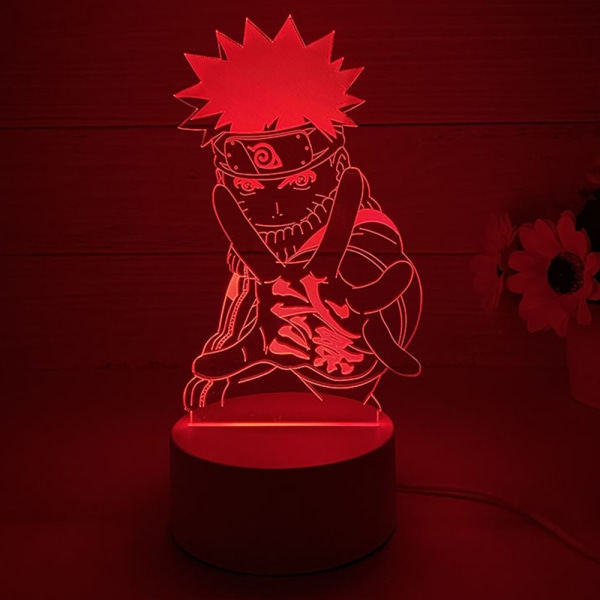 3D Illusion LED Nattlampa Naruto Shippuden Anime Bordslampa A