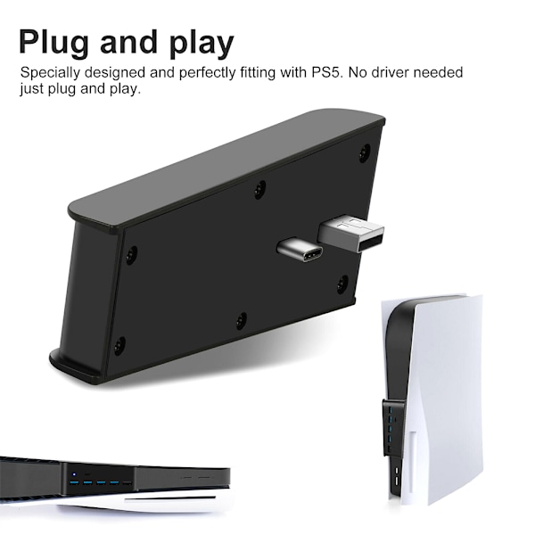 PS5 USB-hub-konverter USB höghastighetsöverföring förlängning White