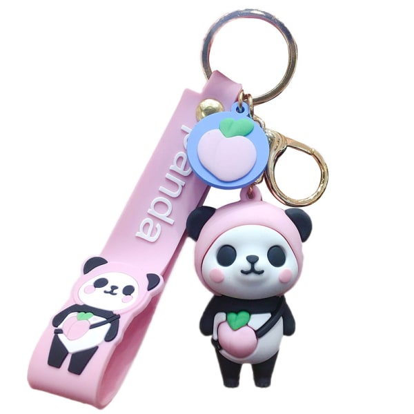 Söt djur Panda nyckelring nyckelring för handväska Tote handväska Pink
