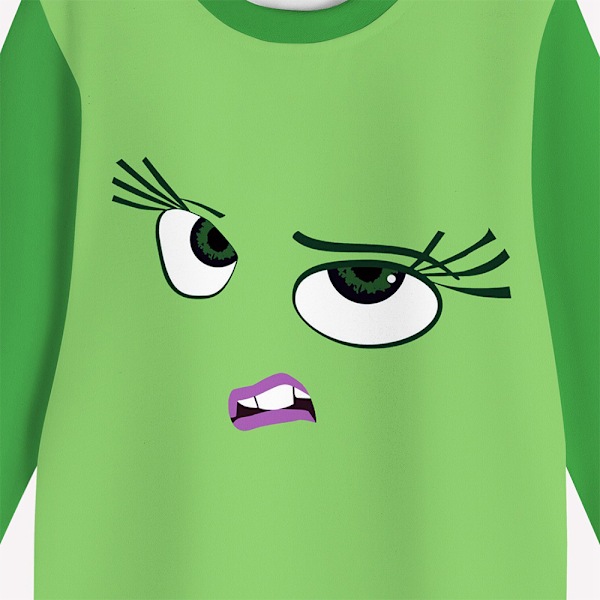 5-10 år pojkar flickor Inside Out 2 långärmad topp och byxor pyjamas set barn sovkläder outfit, grön 110cm