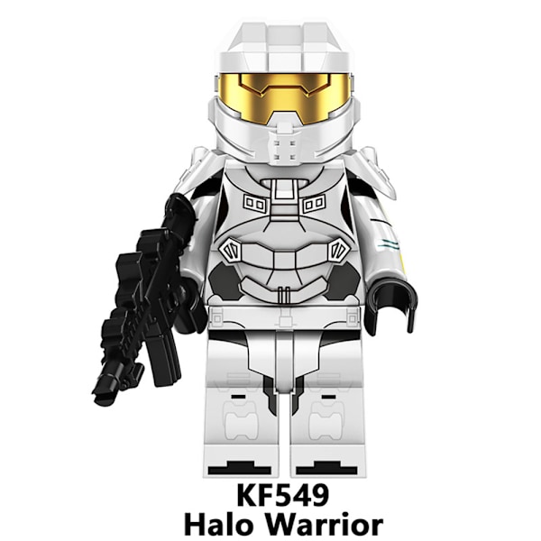 8 st/set Halo Warrior Actionfigurer Byggklossar Leksakstårta Topper Dekorationer Present 8PCS