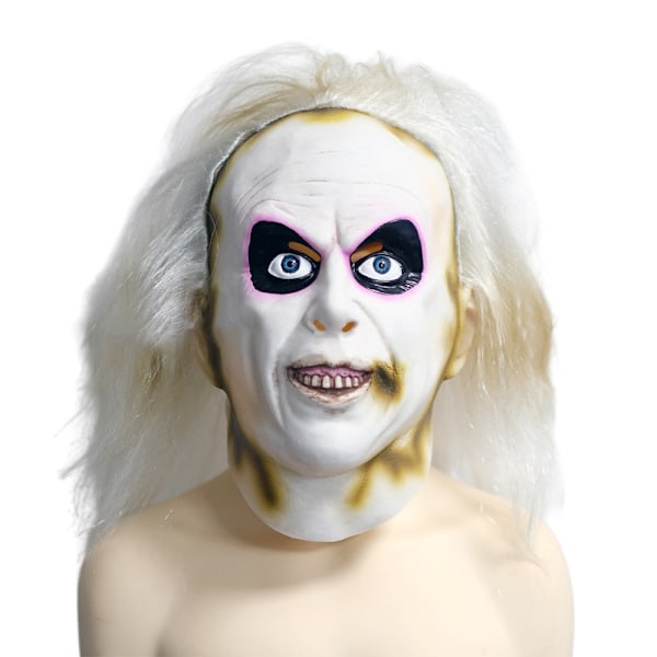 Halloween Beetlejuice Clown Mask Läskig Joker Helmask Cosplay Kostym Rekvisita Maskeradkläder Long hair