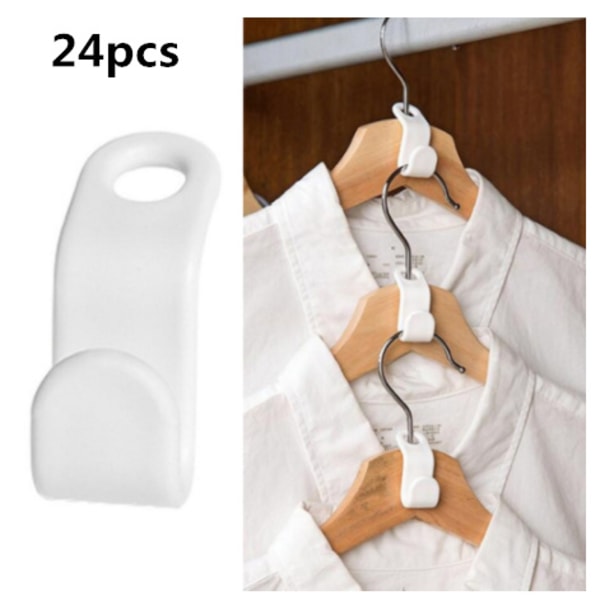 24st Home Hanger Connection Krok Anti-Slip Klädhållare 24pcs