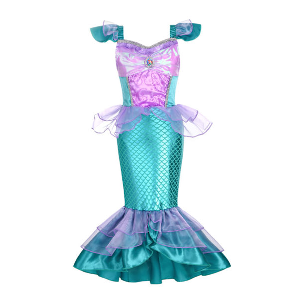 Sjöjungfru Prinsessa Ariel Paljett Fishtail Klänning Kostym Halloween Biling Bodycon Klänning Fest Barn Maskerad #6 100cm