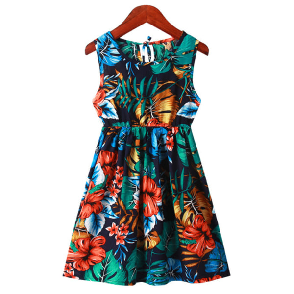 Kid Girls Blommig Tank Dress Sommar ärmlös solklänning #1 130