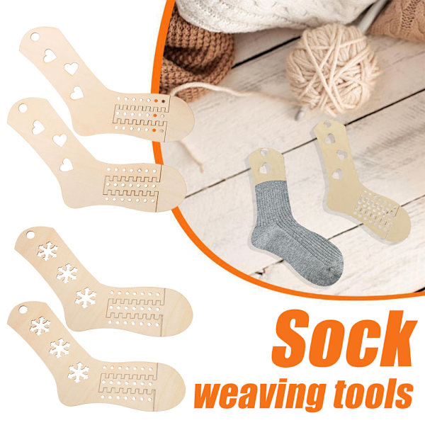 2 st Trä Sockblocker Stickning Sockblocker Virkning Socka Gör-det-själv Stickformar Snowflake style