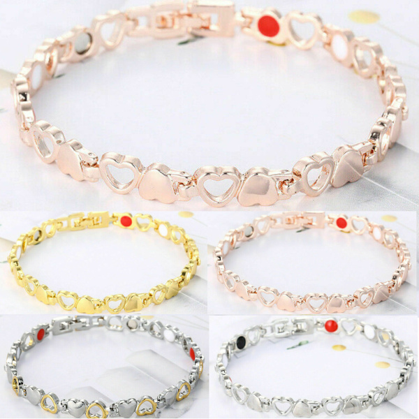 Magnetiskt hälsoarmband för kvinnor lindrar artritsmärta Rose Gold