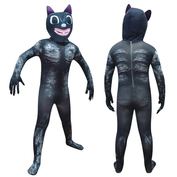 Barn Tecknad Cat Halloween Anime Black Cat Cosplay Body Suit 160cm