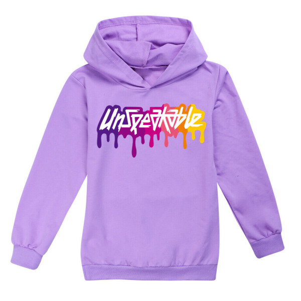 UNSPEAKABLE Tryckt Hoodie Barn Långärmad Sweatshirt Topp purple 160cm