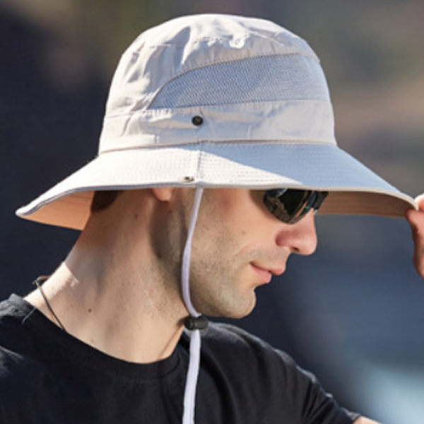 Solhatt för män och kvinnor utomhus bred brätte fiske sommarhatt Beige