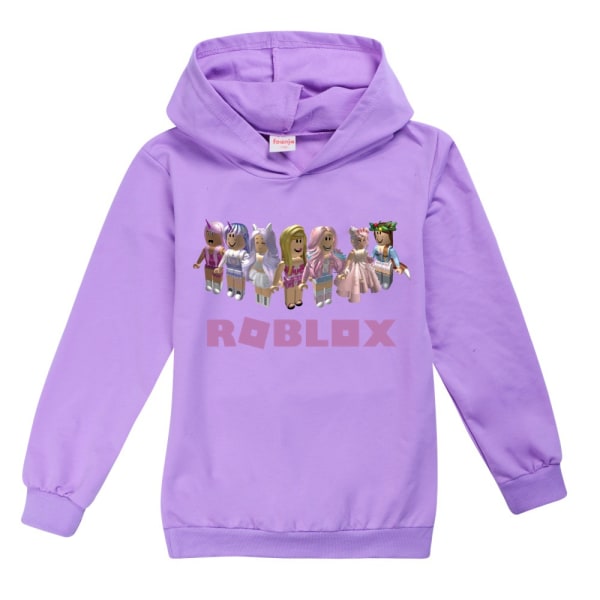 Barn Roblox Casual Hoodie Pullover Topp Jumper Sweatshirt purple 160cm