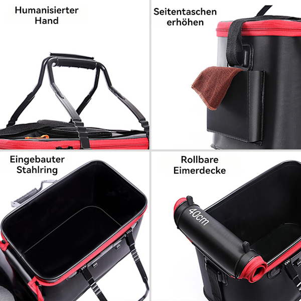 [3-dagers forsendelse] Fiskekasse, 23L fiskebag, fiskeboks, sammenleggbar bøtte, agnfiskerom