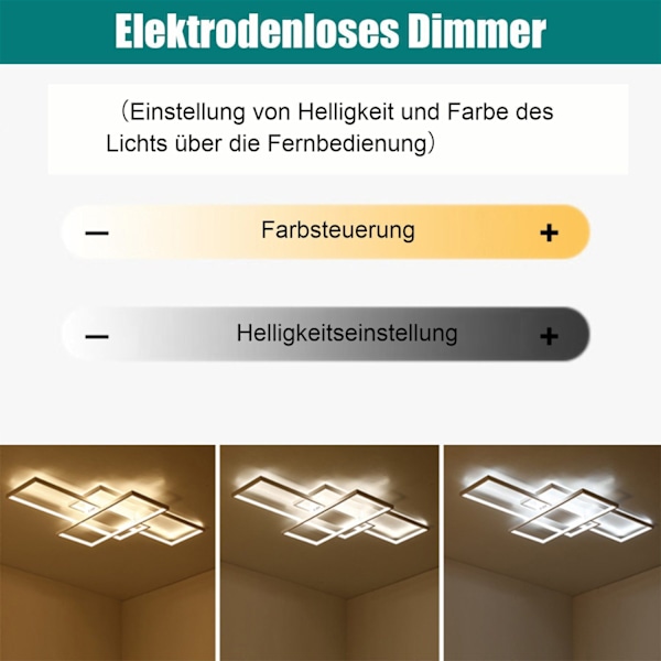 [3 päivän lähetys] LED moderni kattovalaisin - kattolamppu - olohuoneen lamppu - koristeellinen kattovalaisin olohuoneeseen, makuuhuoneeseen, keittiöön ja toimistoon Warm Light - Black 90x50cm