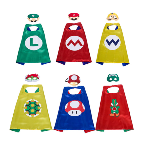 Super Mario Bros Kappe & Bind for øynene Barn Halloween Festkjole C