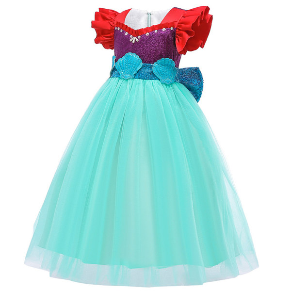 Sjöjungfruprinsessans klänningskostym för flickfödelsedagsfest 140 cm