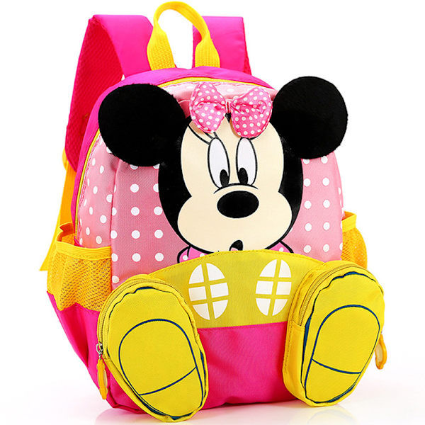 Barn Skolväska Cartoon Mickey Minnie Lightening Skolväska Rose red