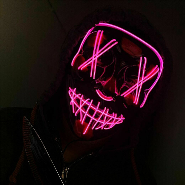 Halloween Mask LED Ljus upp Mask för Halloween Kostym Red