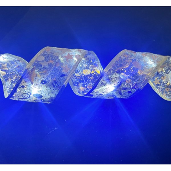 Joulujuhlien LED-valot Joulukuusen latvanauha rusettikoriste Gold, cold light