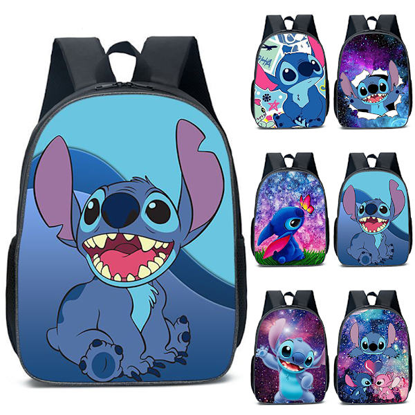 Lilo og Stitch 3D-printet rygsæk til børn, drenge, piger, studerende, skuldertaske, skoletaske C