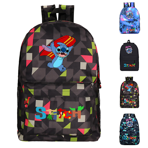 Stich Student Skolväska Stor Kapacitet Full Print Ryggsäck Påskgåva C 45x31x12cm