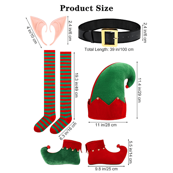 Jultomte Kostym för Småbarn, Flickor Santa Claus Set, Pojkar Elf Maskeraddräkt, Jultomte Kostym för Barn 160cm