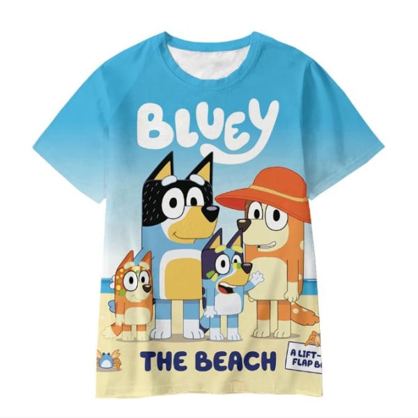 Barn Pojkar Flickor Bingo Blueys Tecknad T-shirt Casual Sommar Kortärmad T-tröja A 5-6 Years