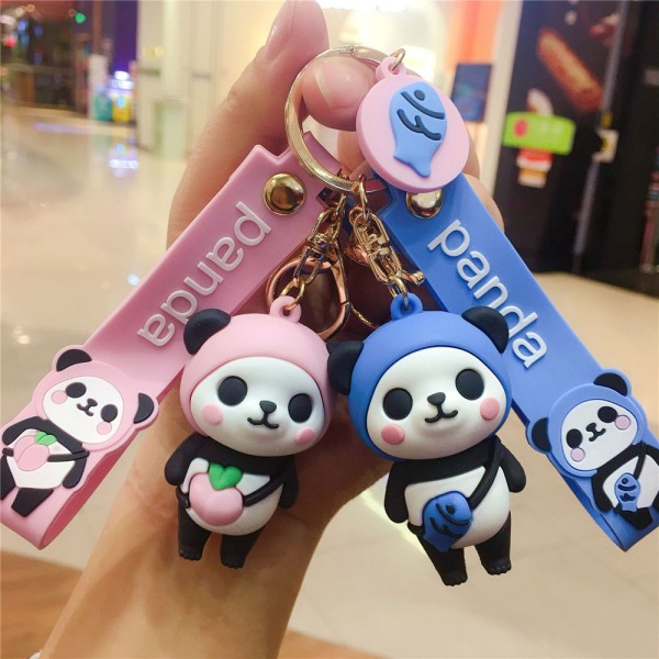 Söt djur Panda nyckelring nyckelring för handväska Tote handväska Blue
