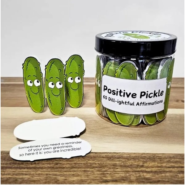 Positiva Pickle Emotionellt Stöd Bekräftelse Kort, Mini Positiva Bekräftelser Kortburk A - Cucumber for 30 days