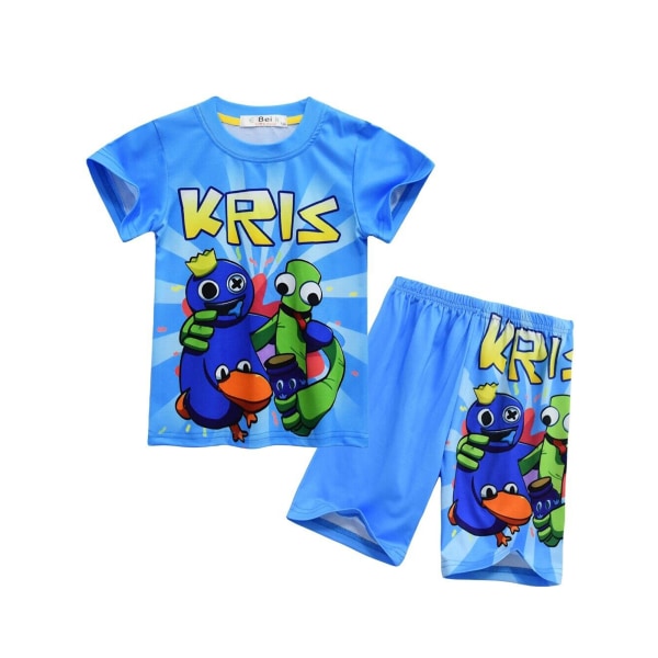 Barn Pyjamas Roblox Rainbow Friends T-Shirt & Shorts Nattkläder Set B 140cm