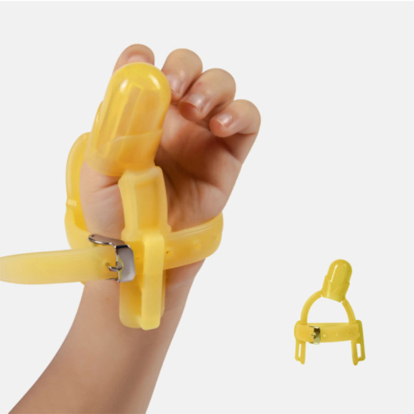 Baby Suger Tummen Skydd Tummen Suger Stopper Fingerskydd Yellow
