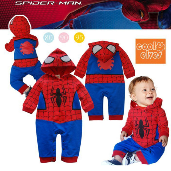 Baby Romper Spider-Man Kostym Fancy Dress Cosplay 90cm