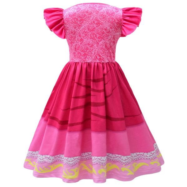 Princess Peach Klänning Set för flickor Kostym kostym Halloween Party pink 120cm