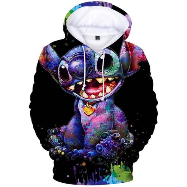 Kids Stitch Cosplay Hoodie Jacka Vår Halloween Tunna Rockar B 140cm