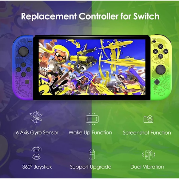 Trådlöst par spelkontroll för Nintendo Switch Joy Con - Joypad Splatoon 3