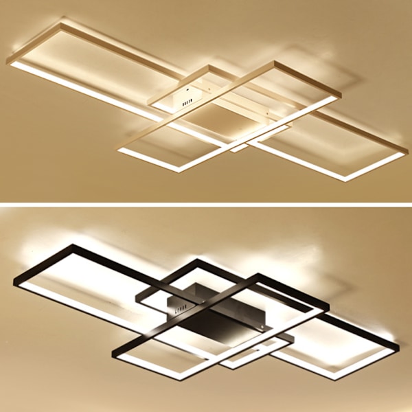[3 päivän lähetys] LED moderni kattovalaisin - kattolamppu - olohuoneen lamppu - koristeellinen kattovalaisin olohuoneeseen, makuuhuoneeseen, keittiöön ja toimistoon Warm Light - White 90x50cm