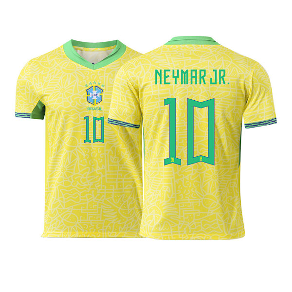 Brasilien Hemma Tröja 2024 NO.10 Neymar Fotboll Vuxen Herr Fotbollströja XS