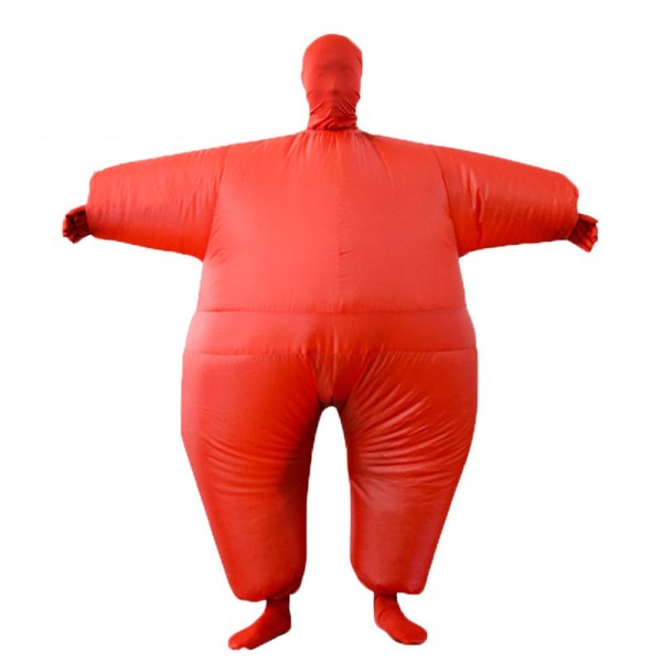 Sumo Uppblåsbar Kostym Fettmaskerad Blow Up Outfit Chub Uppblåsbara Herrkostymer red