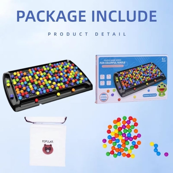 40-dels Intellektuellt Schackbräde - Strategispel Schackbräde med 40 Regnbågskulor, Roligt Bordsspel Schackbräde för Barn & Vuxna 40PCS